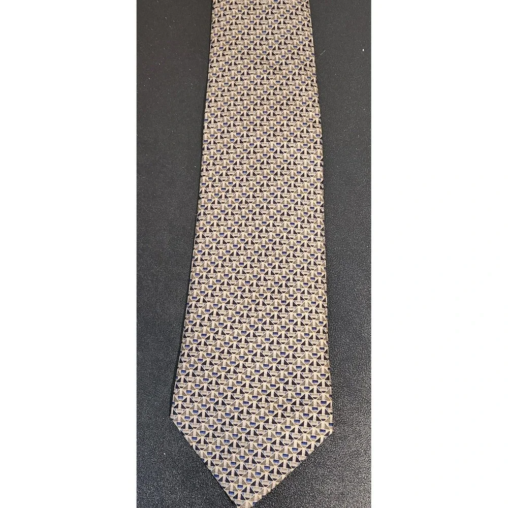 Stanley Blacker Men's Silk Tie Multicolor Geometric Diamond XL 59.5